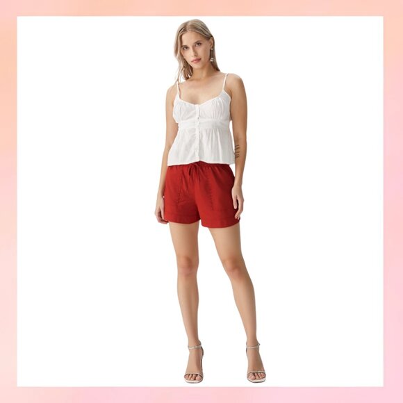 Pants - Bold Red Satin Shorts | Comfy & Chic